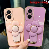 Casing OPPO Reno 7Z 5G RENO 7 Z 5G Reno7 Z 5g phone case Softcase Electroplated silicone shockproof Protector  Cover new design with holder fan for girls DDFS01