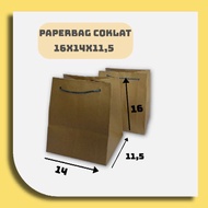 Paperbag r3 Paper Bag Dimensions 16cm x 14cm x 11cm/ Plain Brown Paper Bag, Gold Paper Bag, batik Paper Bag