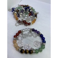 D2784 Natural Crystal, Raw Ore/Energy Wheel Seven Chakra Bracelet Size: Diameter 8.3mm Weight: 25.5g