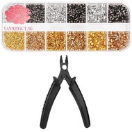 Crimping Beads for Jewelry Making 2200Pcs Crimping Tubes with Crimping Pliers Jewelry Making Tools for DIY Jewelry Making (3 Sizes 4 Colors)