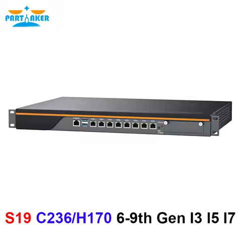 1U Rackmount LGA1151 Firewall Appliance i7 9700 i5 9400 i3 9100 E3-1245V5 8 LAN 2/4 10G SFP pfSense 