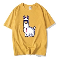 BAJU PEREMPUAN 3xl alpaca t shirt women korean style tshirt woman hitam putih black white harajuku c