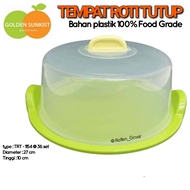 Tempat Roti Tutup Bulat Golden Sunkist TRT1154 / Wadah Kue Bolu / Nampan Saji Makanan dan Gorengan