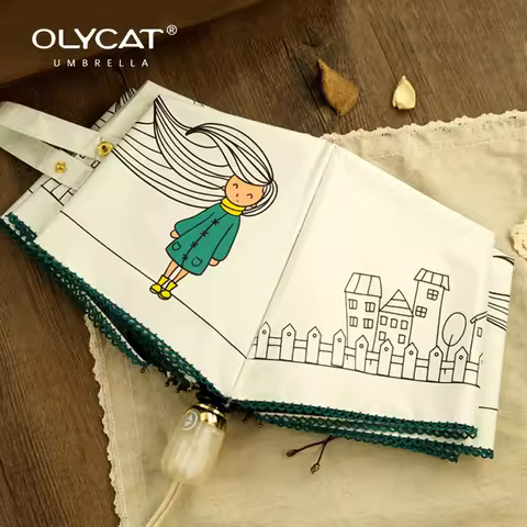 OLYCAT Automatic UV Umbrella Rain Waterproof, 8K Windproof Sun Umbrellas UV Protection, Folding Para