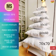 Sofa Cushion Premium Silicone Filled Chair/ Size 30x30, 30x50, 40x40, 45x45, 50x50, 60x60, 70x70 (In