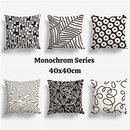 HITAM PUTIH Sofa Cushion Cover PRINT Abstract Monochrome Black White 40X40 CM