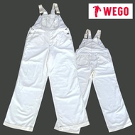 [Used D81] White Fabric Overalls New Beautiful Strap Waist 32 Inches WEGO