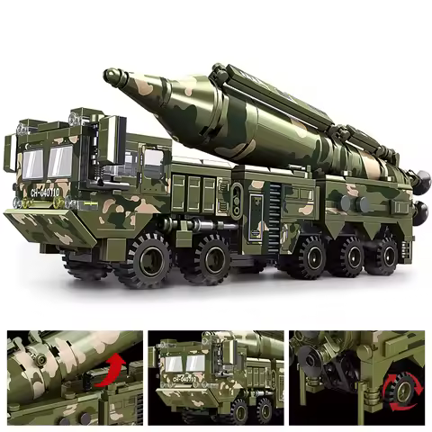 Missile Vehicle Building Blocks Military Truck Brick Tank Building Blocks Missile Launcher Model Boy