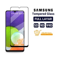 LAYAR Tempered Glass Full Screen 9D Samsung A55 5G A35 5G A22 4G A22 5G A32 4G A32 5G A42 5G A52 A52 5G A52s A52s 5G A72 A72 5G Screen Protector 5D Full Cover Anti-Scratch Glass Full Screen