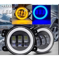 (Dikirim Dari Jakarta) 2Pcs Lampu Led Foglamp Mobil Angel Eyes 89 mm 3.5 inch Mobil Lampu Kabut Fog
