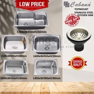 [Kingsman] Cabana Top Mount Sink Single Bowl Sink Stainless Steel Kitchen Sink Dapur Sinki Ready Sto