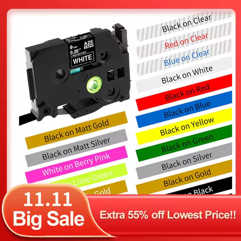 1PC Multicolor 12mm Tze Tape Compatible Brother P-touch Label Printers Tze231 Tze-231 Tze PT Label R