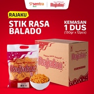 Rajaku Snack Balado Sticks, Grilled Corn Sticks, 12 Bags,/ Box