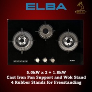 ELBA EGH-K8843G(BK) Built In Hobs 3 Burners / EGH-K8842(BK) Stove Gas Cooker Dapur Gas Kaca