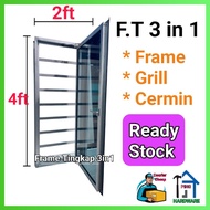 (Free Delivery) 4'x2' Frame Tingkap 3in1 Cermin Hidup