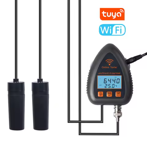 Tuya WiFi 5in1 Water Quality Online Monitor PH Total Dissolved Solids S.G EC Temperature Test Meter 