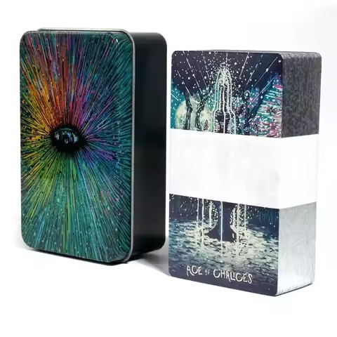 10.3*6 cm Prisma Vision Tarot in A Tin Box with Guidebook 78Pcs Board game