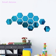 Small daisies 12Pcs Hexagonal Frame Stereoscopic Mirror Wall Sticker Decoration New