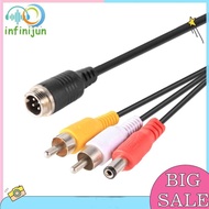 Kabel Extension Aviation Head Male 4Pin Ke 2 Rca Male Dc Male Untuk