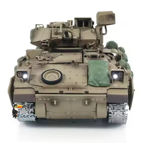 TD 1/16 Military RC Tank M2A2 Bradley Metal Tracks Road Wheels Infrared Barrel Recoil Radio Control