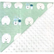 Minky多功能 點點顆粒 攜帶毯嬰兒毯冷氣毯被 米白-北極熊