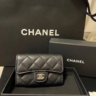 (新款 zip coins格) Chanel classic flap cardholder (with zip) wallet calfskin -  Full set
