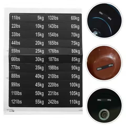 1Set Gym Weight Sticker Labels Long-Lasting Adhesive Number Tags for Weight Blocks Multipurpose Iden