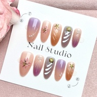 Purple gradient shell wearing armor insy nail patch island vacation style 3D 30 pieces- WY833