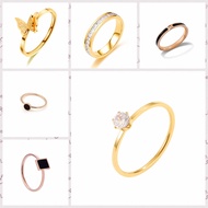 Cincin titanium wanita hitam korea fashion emas perak ring for women cincin pria rings gold silver