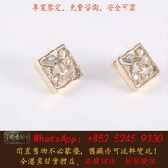 Chanel 22C镂空CC珍珠方块耳钉 翡翠首飾、鑽石首飾，黃金首飾，玉器首飾，和田玉，黃金 金飾 k金 首飾 手鏈，手串，頸鏈 戒指 手鍊 項鏈 金鑲玉，翡翠 k金首飾，吊墜，足金戒子，鑽石戒指，