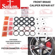 (MADE IN JAPAN) SEIKEN FRONT BRAKE CALIPER REPAIR KIT NISSAN 370z 4 POT AKEBONO SUMITOMO CALIPER SKY