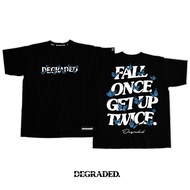Lavender Tshirt "Fall Once Get Up Twice" Original Design Degraded Clothing Cotton Unisex Tshirt