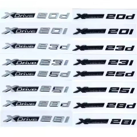 3D ABS XDrive Emblem Car Fender Rear Trunk Sticker X Drive 20d 20i 23d 23i 25d 25i 28d 28i For BMW X