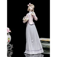 西班牙Lladro雅緻1996風姿綽約賞花佳麗手工製捏花陶瓷娃娃瓷偶人