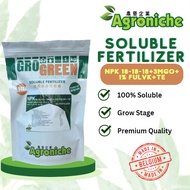 1KG Baja Buah NPK 18-18-18+3MgO+1% fulvk+Te | Baja Larut Air| Pertumbuhan&Fasa Vegetatif| Fertilizer