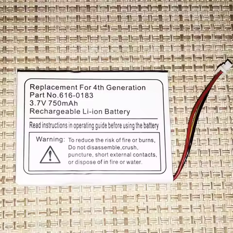 Replacement Battery P/N 616-0183 616-0215 750mAh for Apple iPod 4th Generatio, iPod U2 20GB