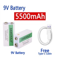 9V 5500mAh 9V Lithium Ion Rechargeable Battery Micro USB Battery 9v Lithium batteries for various us