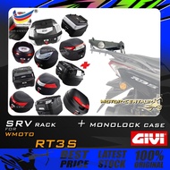 SET KOMBO KOTAK/BOX GIVI B27/B270/B32/B33/B34/B360/B42/B45/E250/E30/E43 TOP CASE + WMOTO RT3S SRV SP