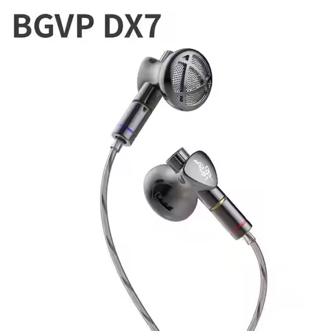 BGVP DX7 HIFI Earphone Flagship Tunable Flat Head Earbuds 2 in 1 Plug 3.5mm/4.4mm Replaceable MMCX W