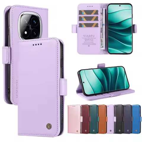 Wallet Magnetic Card Slot Leather Case For Xiaomi Redmi Note 14R 5G 14 4G 13 Pro Plus 12T 11 K70 Ult