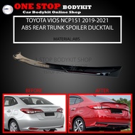 TOYOTA VIOS NCP151 2019-2021 ABS REAR TRUNK SPOILER DUCKTAIL WITH PAINT (PIANO BLACK) ABS SKIRT LIP 