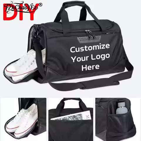 Personalized Duffel Bag Custom Sports Gym Bag Travel With Logo Waterproof Weekender Shoulder Bag Men