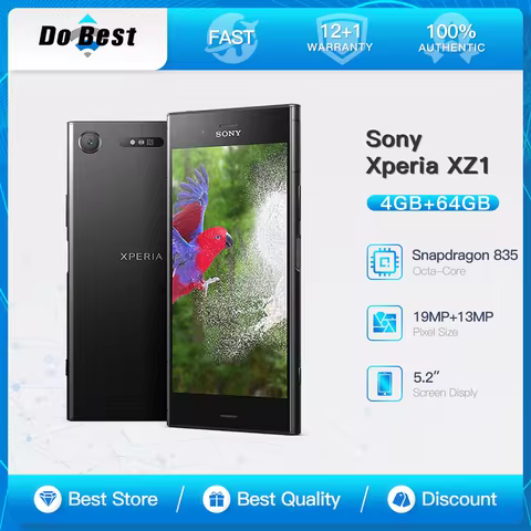 Sony Xperia XZ1 4G LTE Mobile Phone JP Version G8341 G8342 4GB RAM 64GB ROM 5.2" IPS LCD Snapdragon 