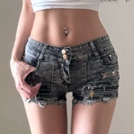 y2k y2k Women's Clothing y2k Pants American Shorts Denim Skinny Jeans Super y2k Wear Low-Waist yk1