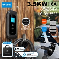 【Local shipping】evsow Type2 EV Charger With WIFI APP Control 3.5KW 16A 1P Electric Car Charger with 