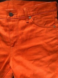 日本 Visvim鮮橙色低腰直腳牛仔褲狀態良好