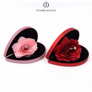 OCTOBER JEWELRY Special Design 3D Rose Heart Ring Box