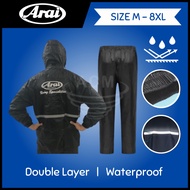 Arai 2 Layer Raincoat Double Clothes Rain Coat Rainsuit Hat Large Plus Size L XL XXL 3XL 4XL 5XL 6XL 7XL 8XL
