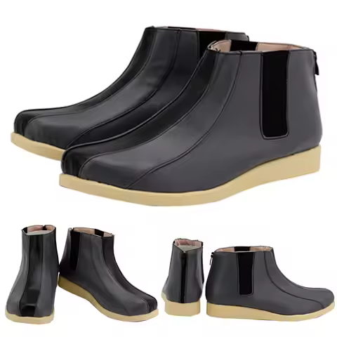 Boba Cosplay Fett Male Shoes Movie Space Battle Disguise Black Leather Short Boots Costume Accessori