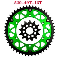 AHL 520 Motorcycle 45T~52T 13T Front & Rear Sprocket For KAWASAKI KLX450R 2007-2014 KX450F 2006-2014